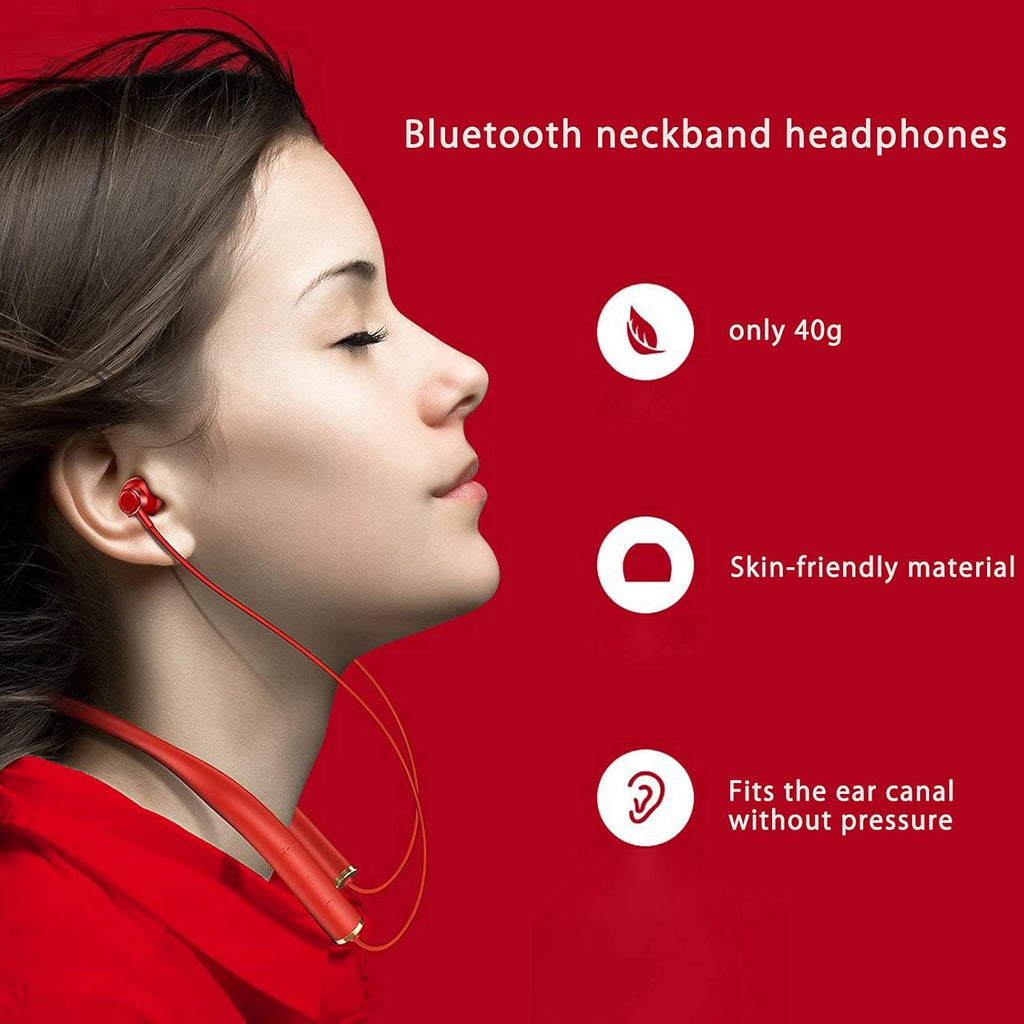Wireless Neckband Bluetooth Headphones with Mic Noise Cancelling Headset L986