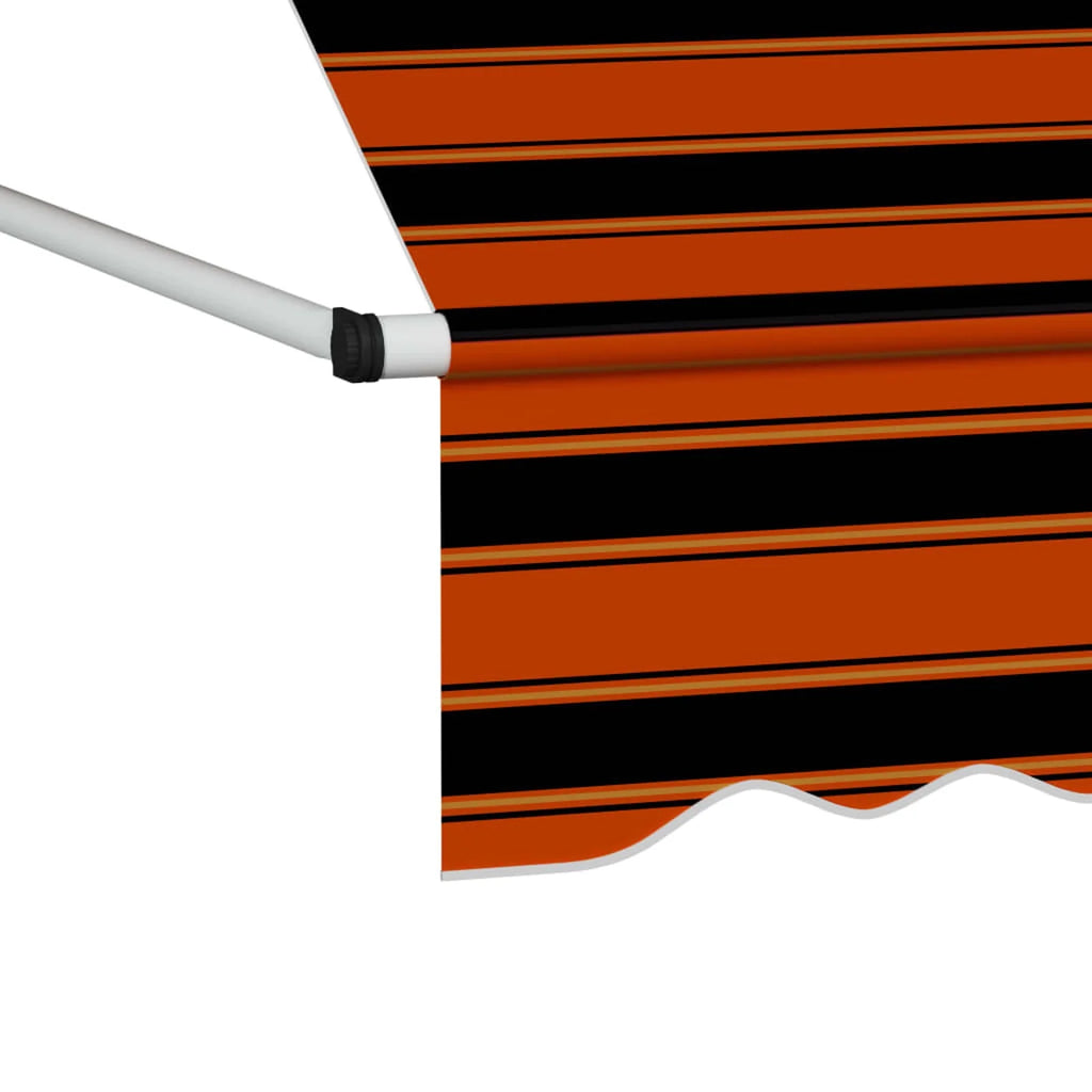 Manual Retractable Awning 78.7" Orange and Brown Y1975