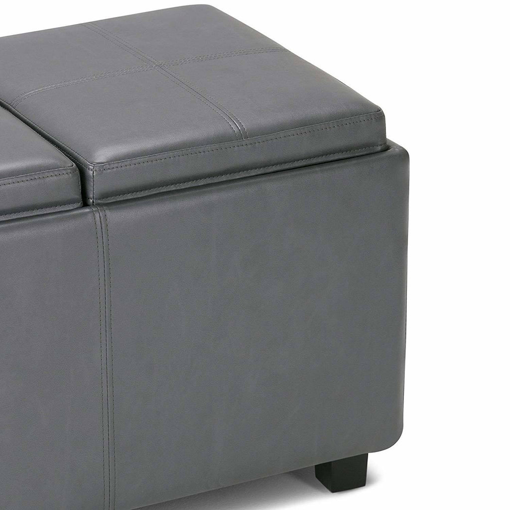 Stone Grey Storage Ottoman A1972