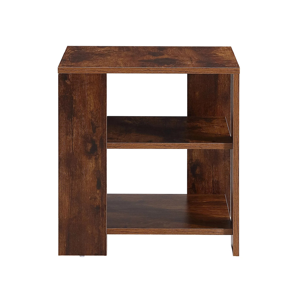 3 Tier Wood Nightstand with Open Shelf L356