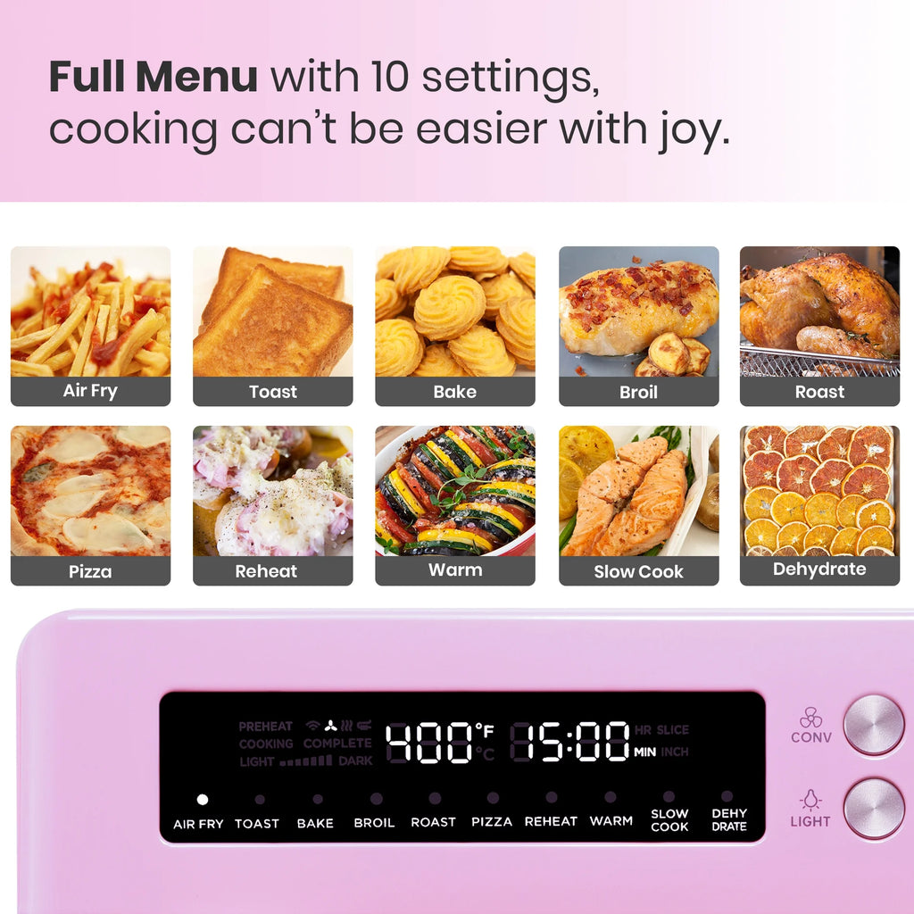 Pink Infrared Heating Air Fryer Toaster Oven T253