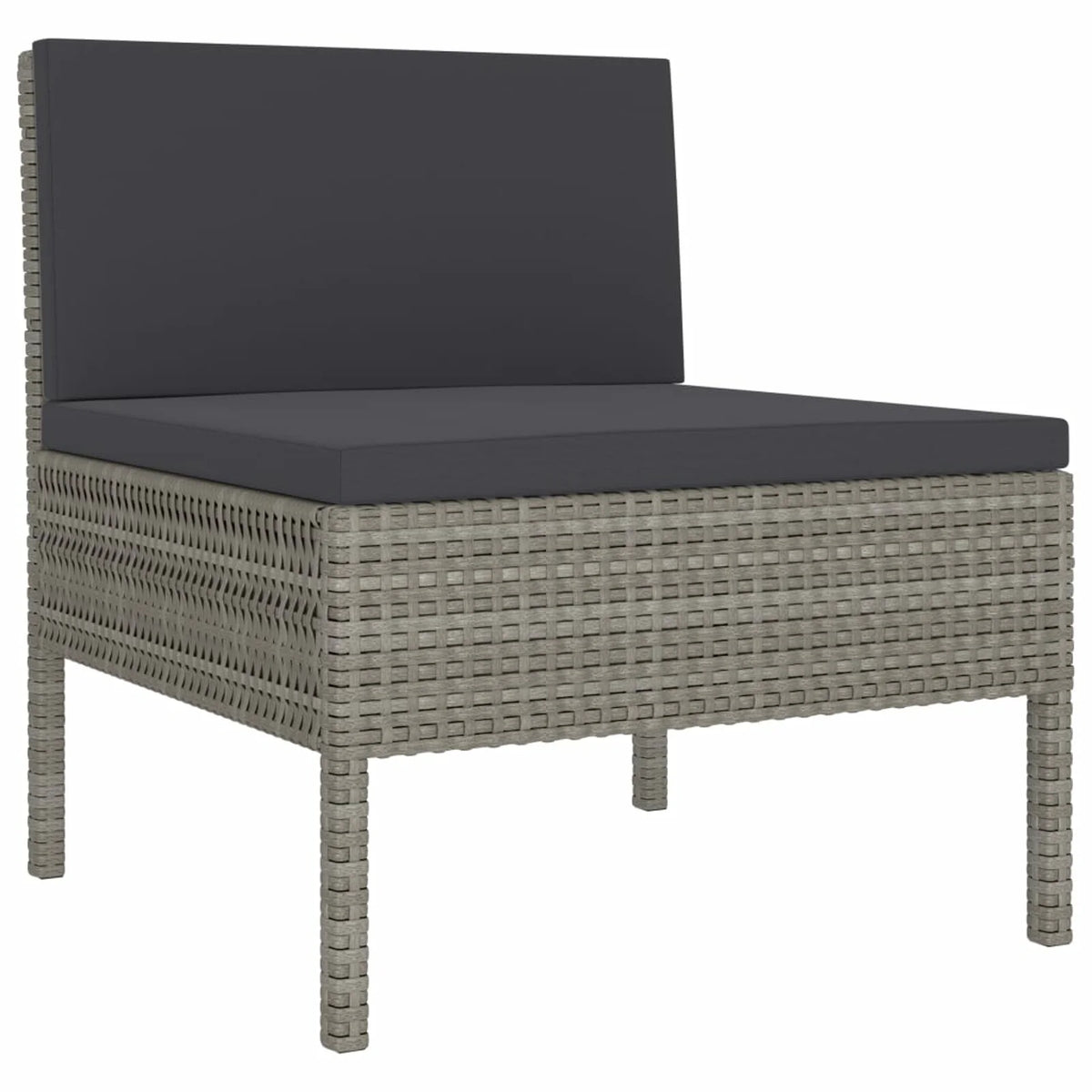3 Piece Poly Rattan Outdoor Sectional Sofa Set with Cushions Steel Frame U467171