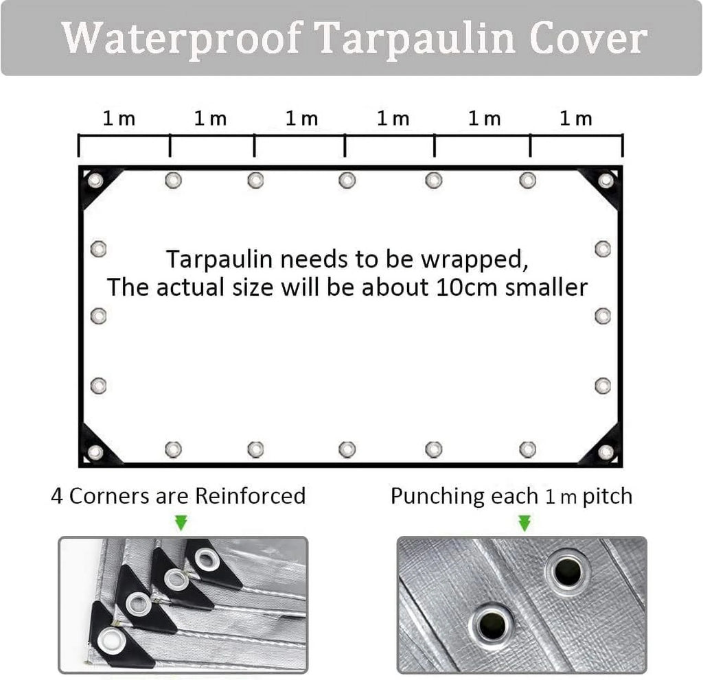 Gray Waterproof Heavy Duty Tarpaulin 13x19.6ft X3206