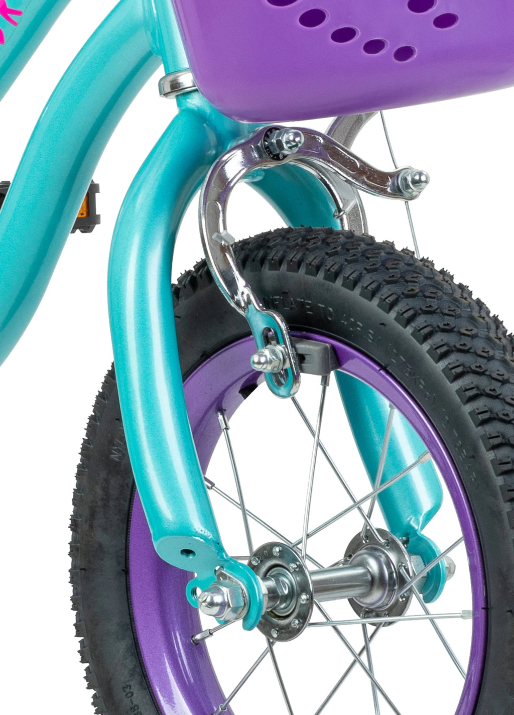 Teal Kids Bike with Basket W9316