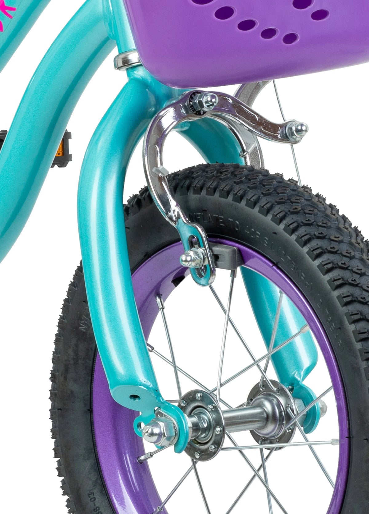 Teal Kids Bike with Basket W9316