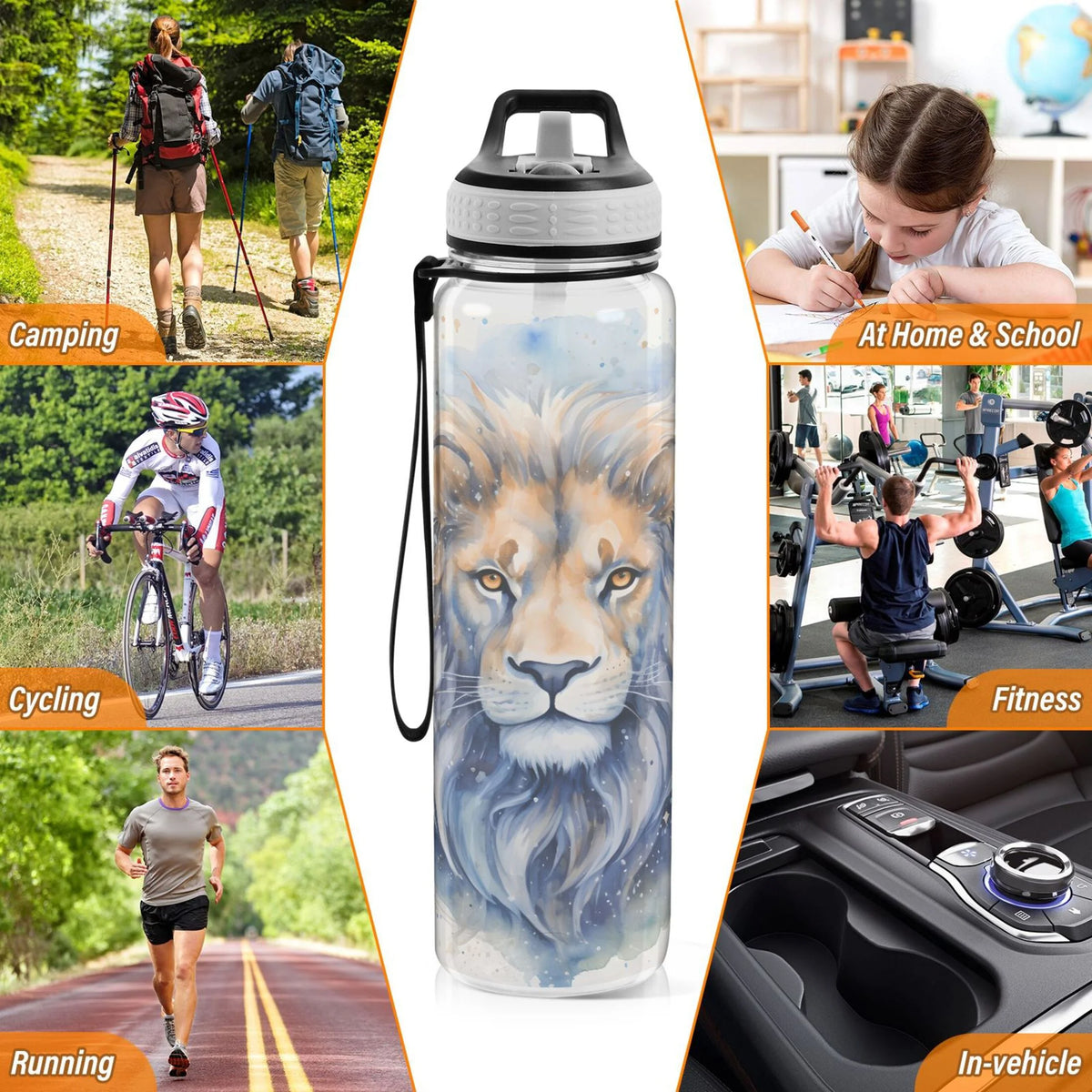 32oz Tritan Leakproof Clear Sports Water Bottle N6158