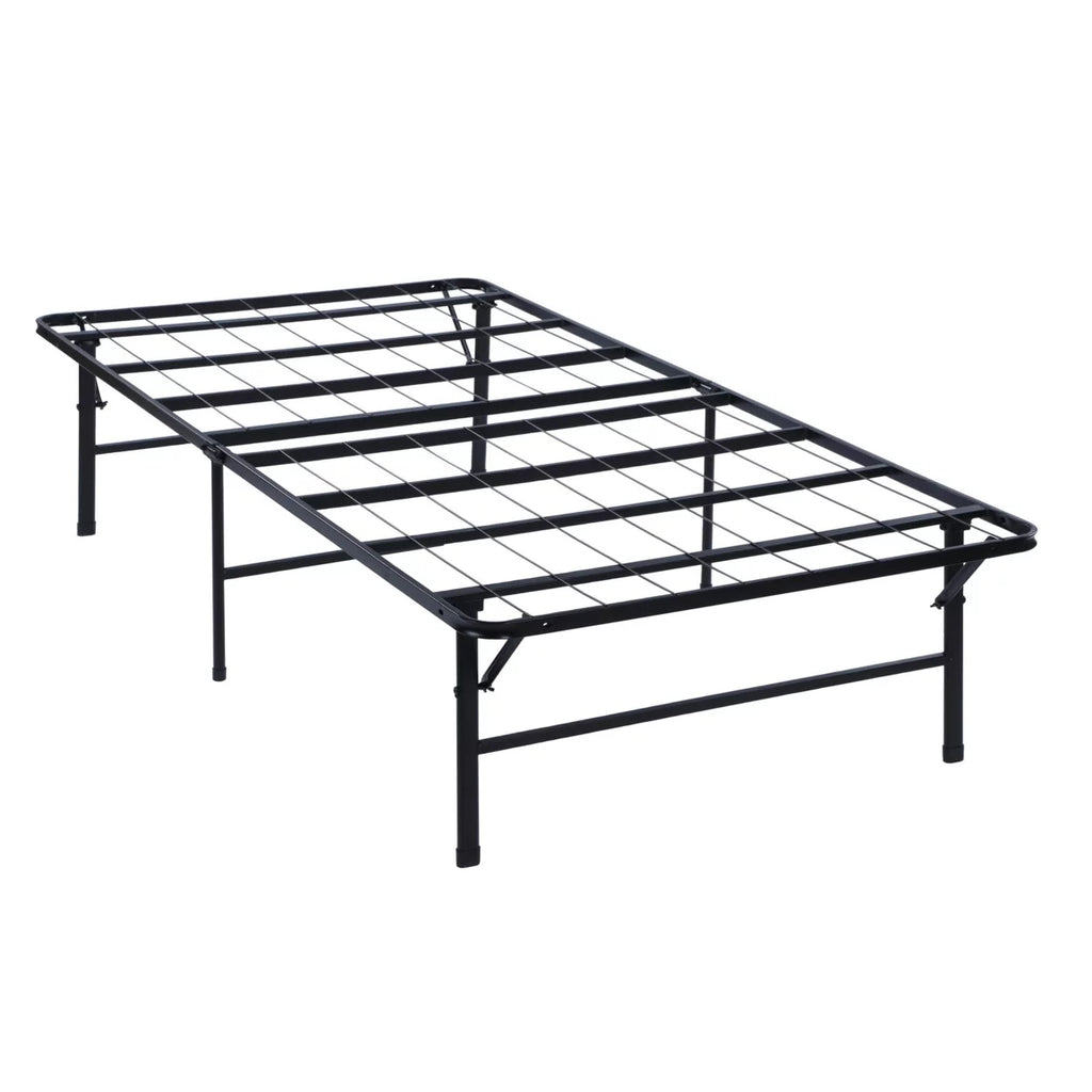 Full Size Low Profile Foldable Metal Bed Frame Black Q268