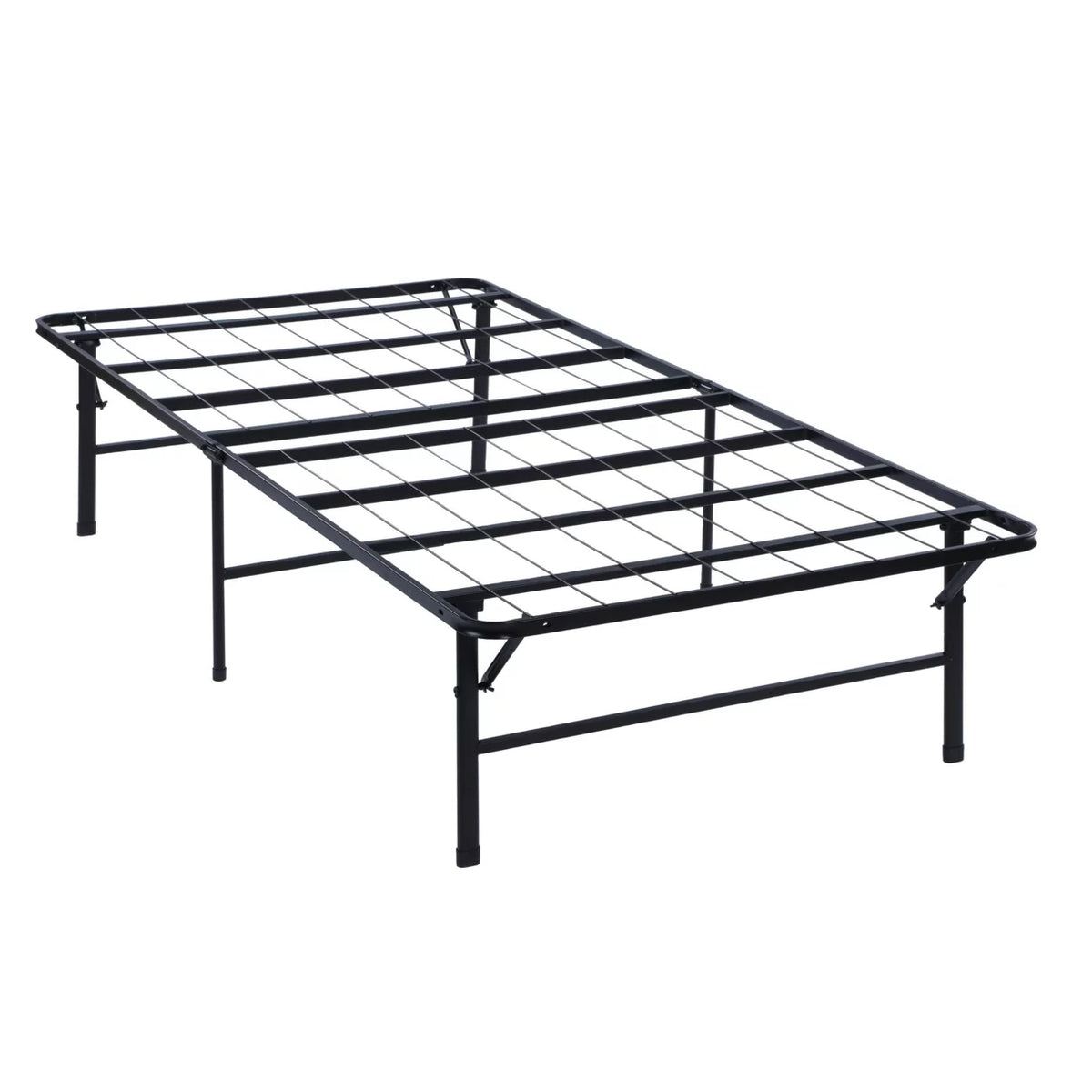 Full Size Low Profile Foldable Metal Bed Frame Black Q268