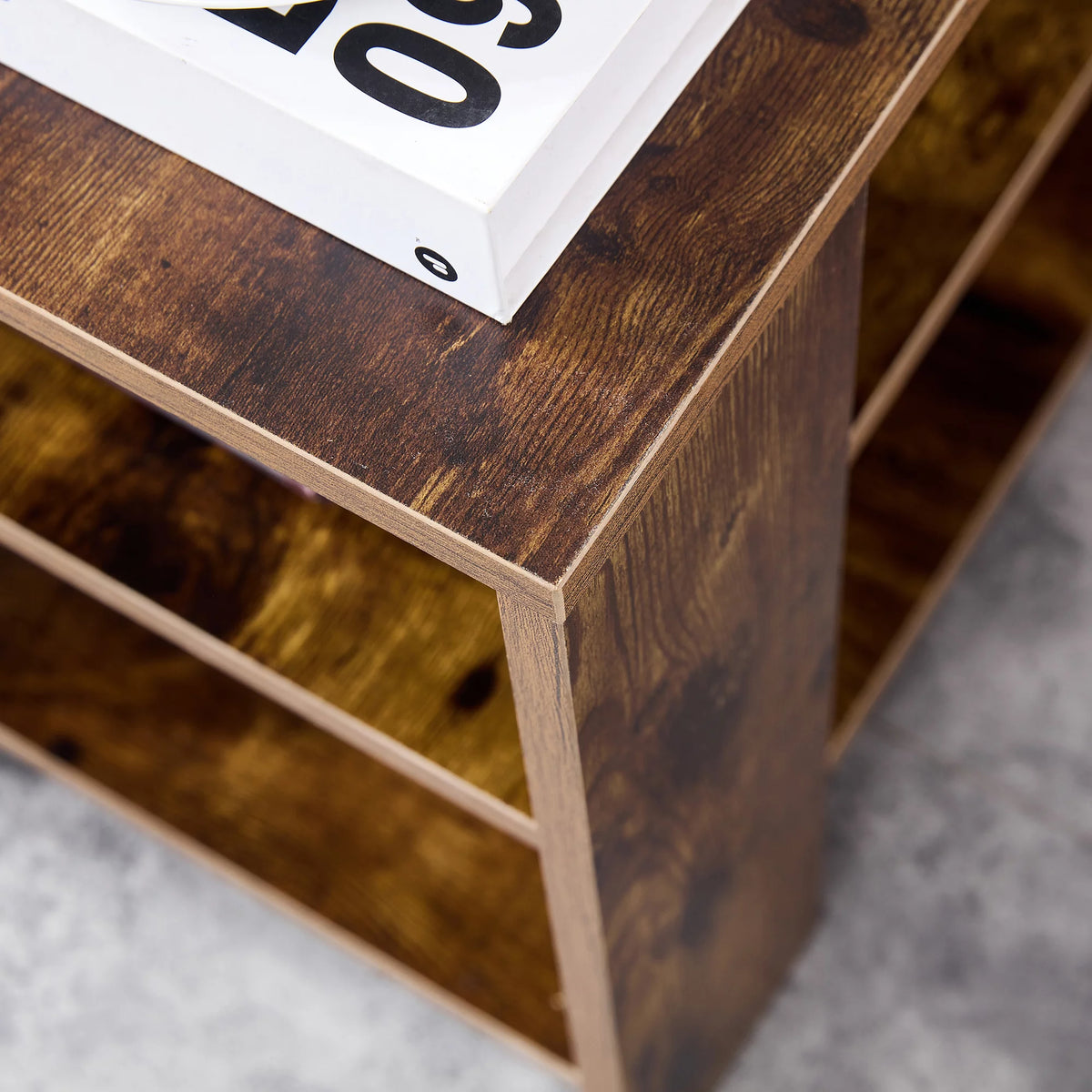 3 Tier Wood Nightstand with Open Shelf L356