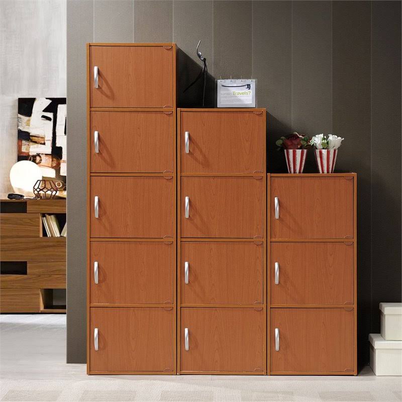 5 Shelf 5 Door Cherry Bookcase O54561