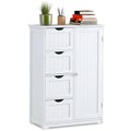 White 4 Drawer Wooden Bathroom Cabinet P8600
