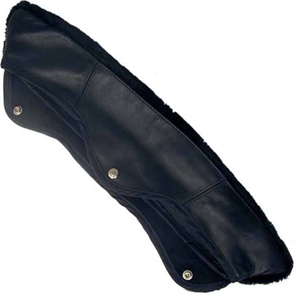Black Synthetic Mouton Fur Collar Jacket C33601