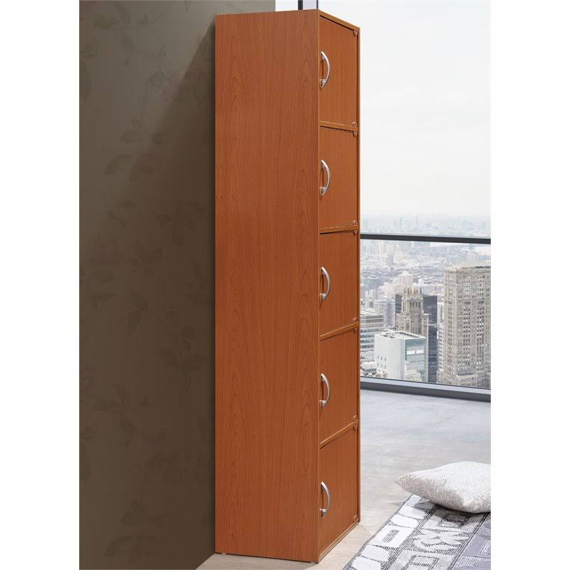 5 Shelf 5 Door Cherry Bookcase O54561