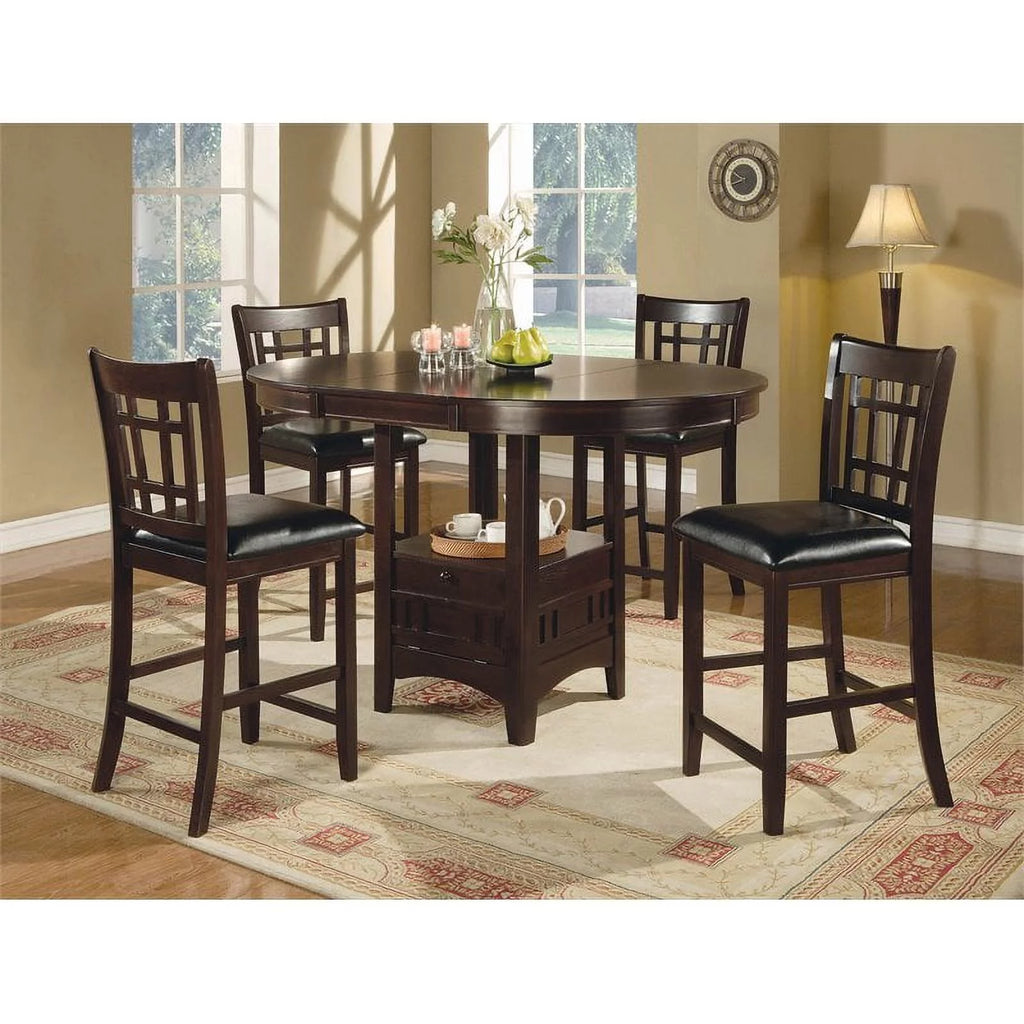 5-piece Counter Height Dining Set Espresso Black F8746