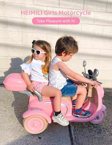 Pink 3 Wheel 12V Electric Ride On Scooter with Storage Compartments H5374
