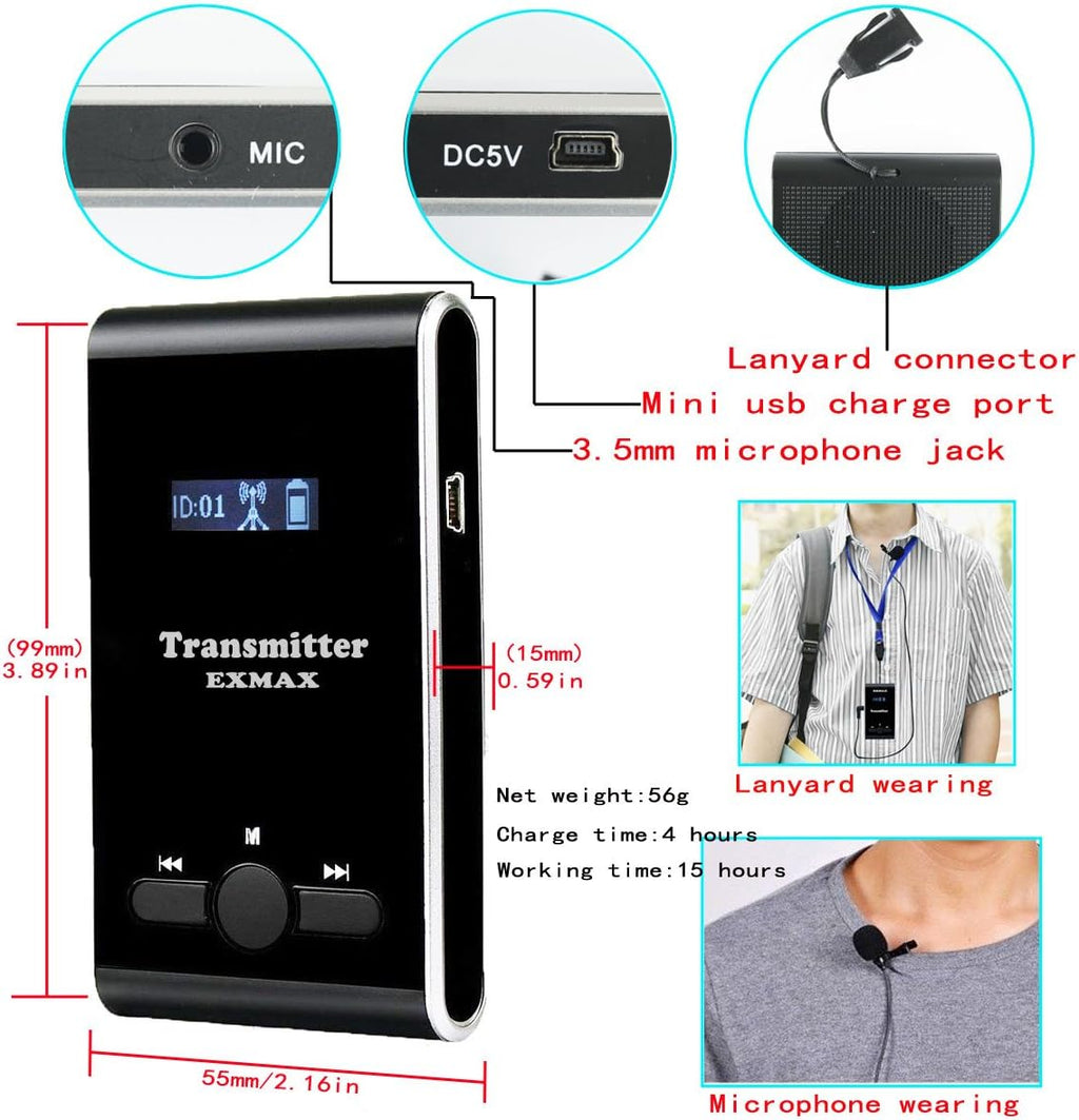 1 Transmitter 8 Receivers Wireless Tour Guide System X28431