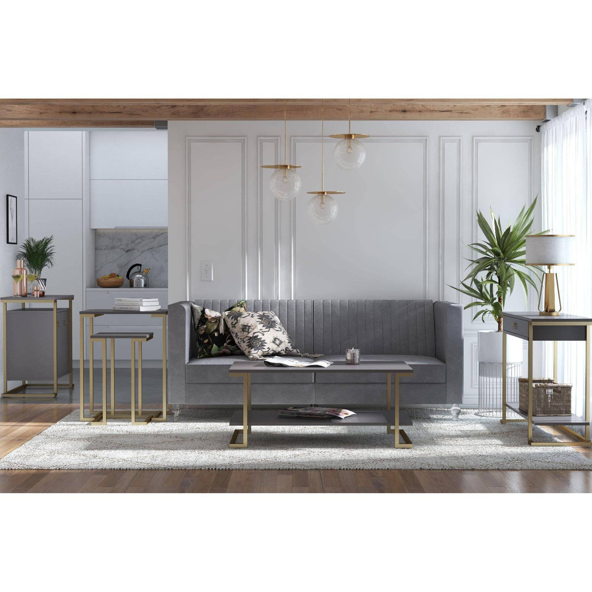 Graphite Gray Console Table K351