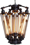 8-Lights Industrial Metal Pendant Chandelier J5006