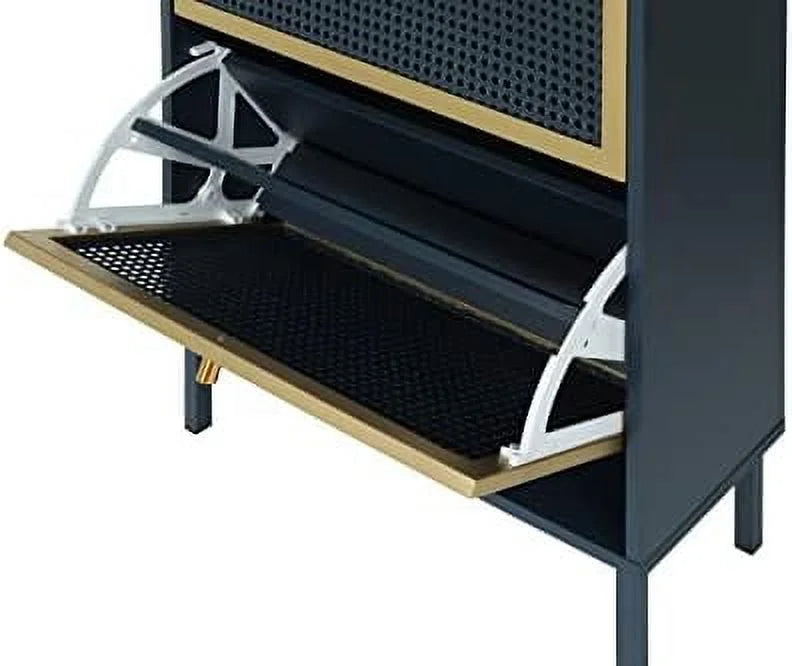 Metal Shoe Cabinet with 3 Flip Drawers M1120