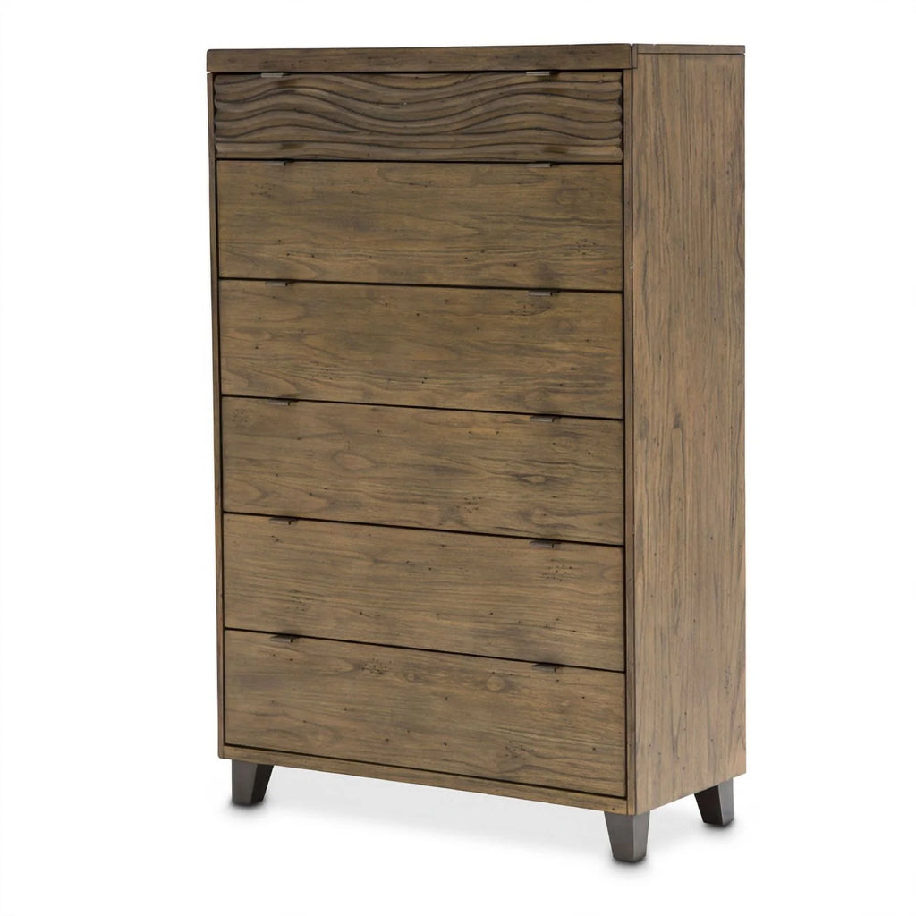 6 Drawer Contemporary Wood Chest in Brown Q2321
