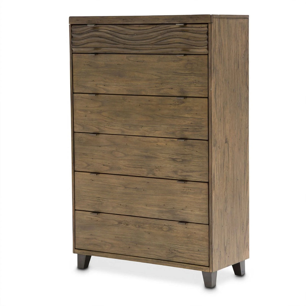 6 Drawer Contemporary Wood Chest in Brown Q2321