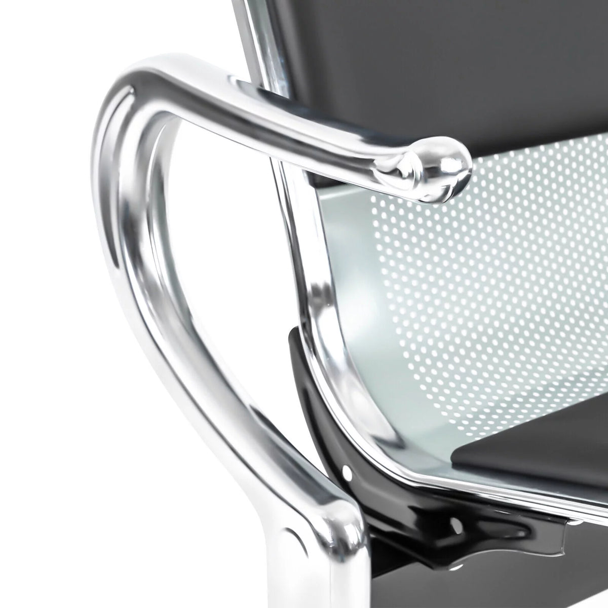 2 Seat PU Leather Reception Chairs with Table and Arms V4661
