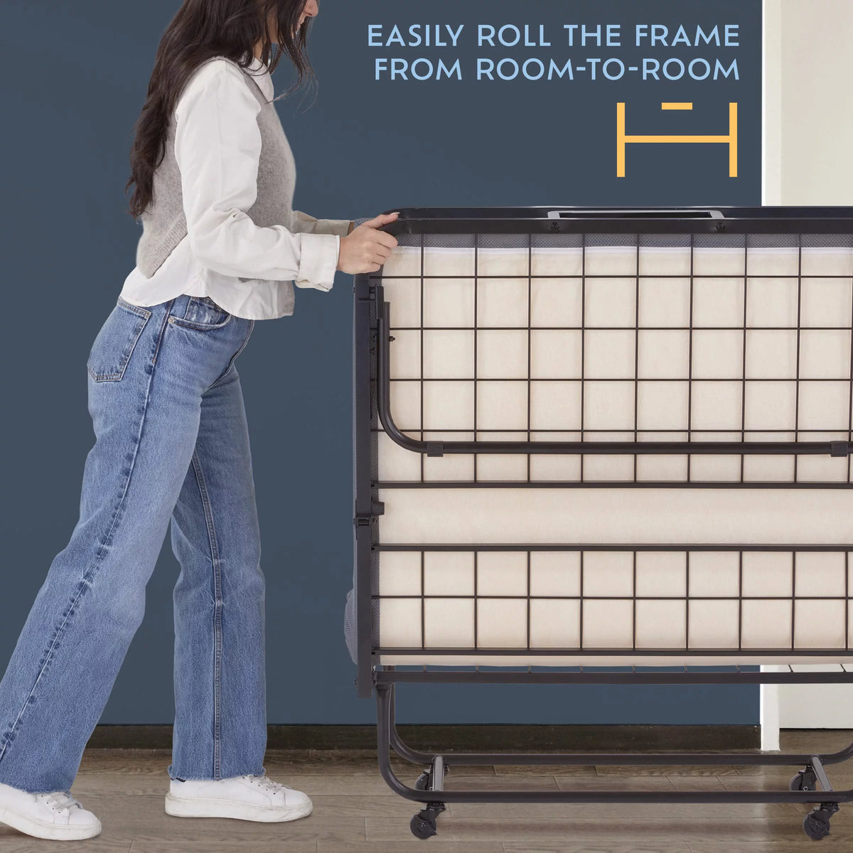 Folding Bed with Memory Foam Mattress U76572