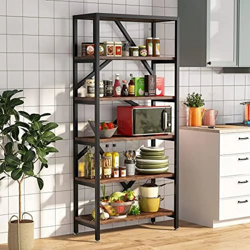 71 Inch 6 Tier White Wood Bookshelf W716