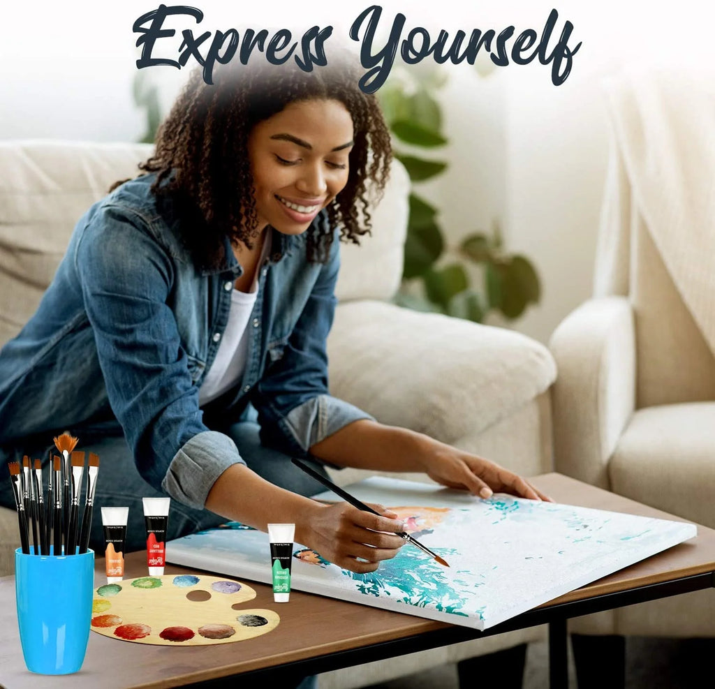 24 Acrylic Paint Set with Canvas Boards O78018