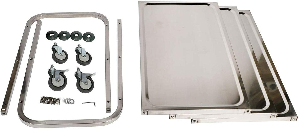 Large 3 Tier Stainless Steel Utility Rolling Cart with Locking Wheels U303497