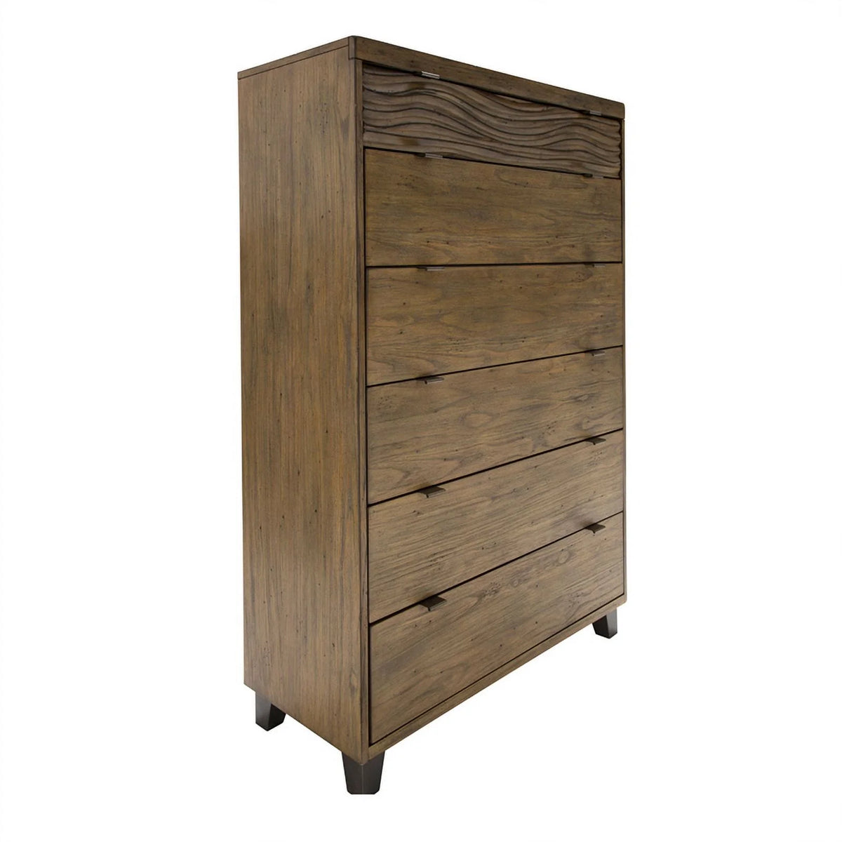 6 Drawer Contemporary Wood Chest in Brown Q2321
