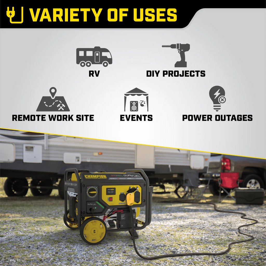 3500-Watt Dual Fuel Portable Generator with Electric Start U86737