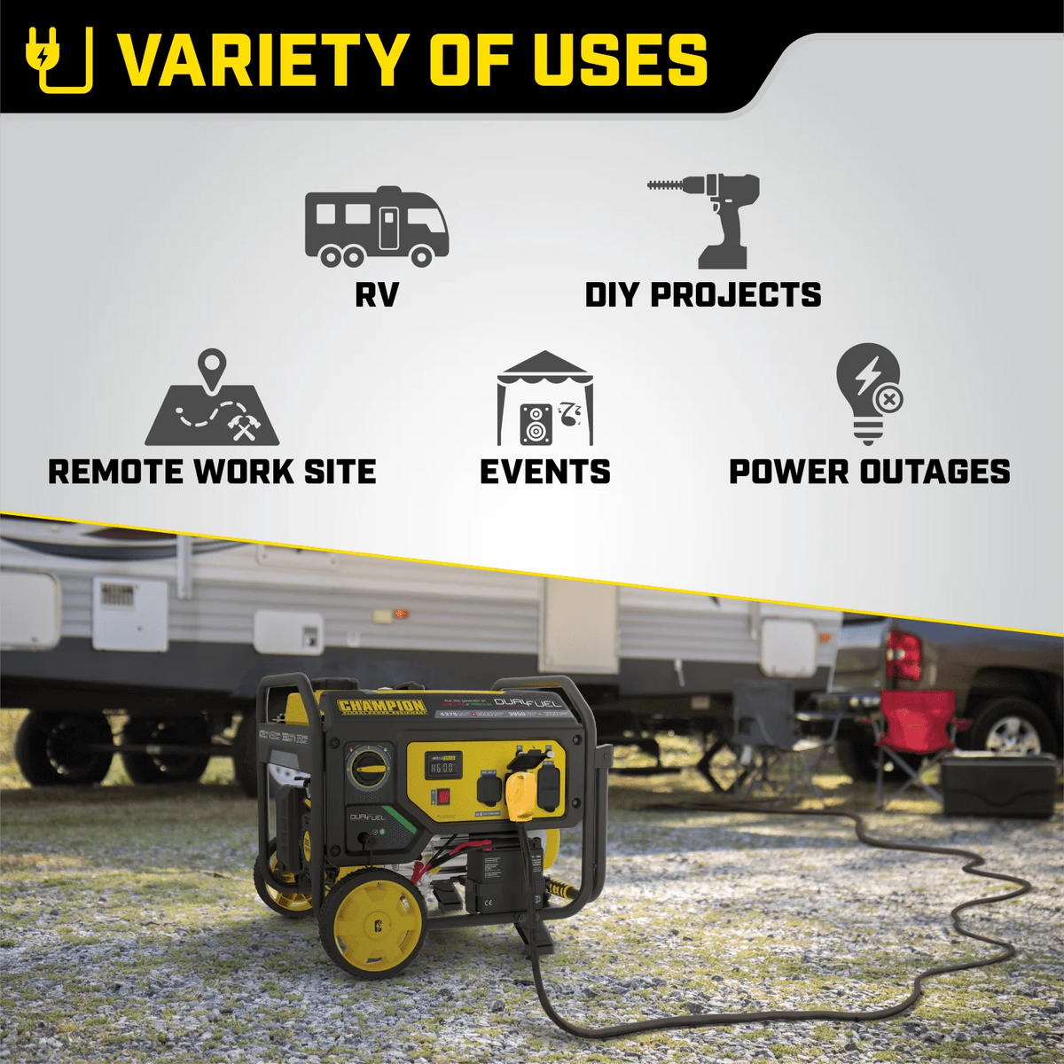 3500-Watt Dual Fuel Portable Generator with Electric Start U86737