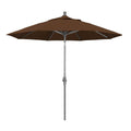 9 ft. Grey Aluminum Market Patio Umbrella with Crank Lift X6036