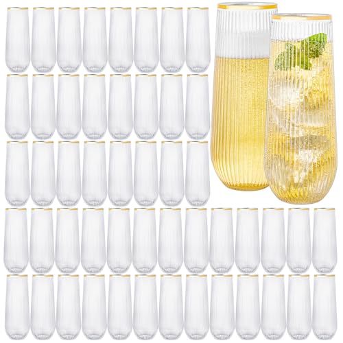 48 Pack 9Oz Plastic Stemless Champagne Flutes M659