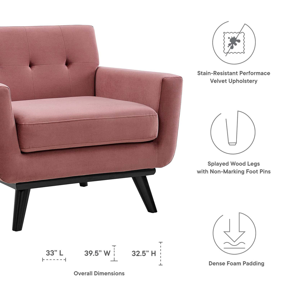 Performance Velvet Armchair E959