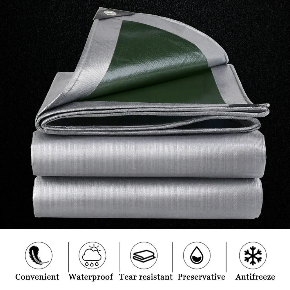 Gray Waterproof Heavy Duty Tarpaulin 13x19.6ft X3206