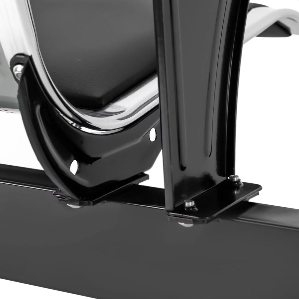 2 Seat PU Leather Reception Chairs with Table and Arms V4661