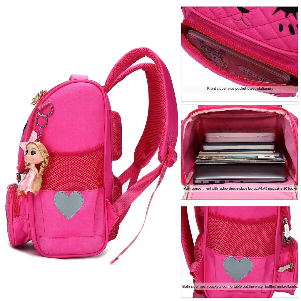 Rose Red Waterproof Kids Backpack E6507