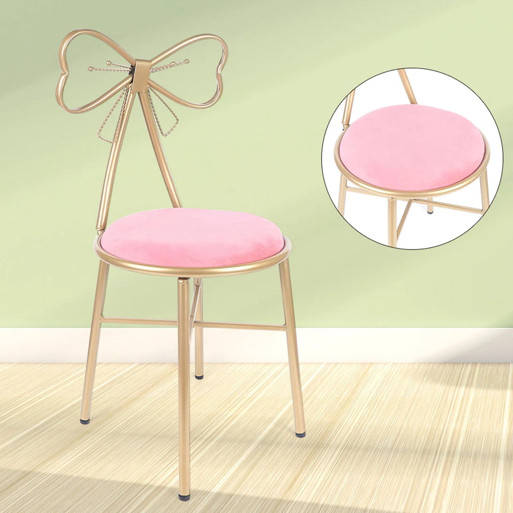 Pink Velvet Butterfly Vanity Chair T236