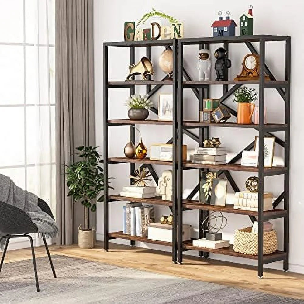 71 Inch 6 Tier White Wood Bookshelf W716