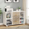 2 Drawer Wood File Cabinet with Wheels X249346