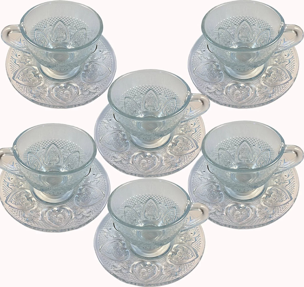 Glass 12 Piece Cup & Saucer Set Z31128