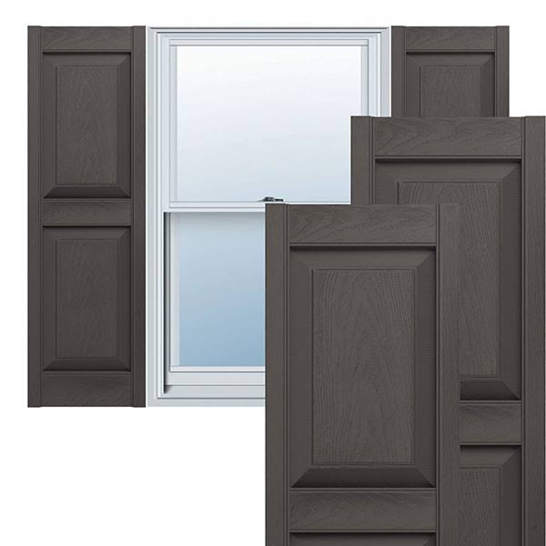 14 3/4x22W x 63x22H Vinyl Raised Panel Shutters Y725619