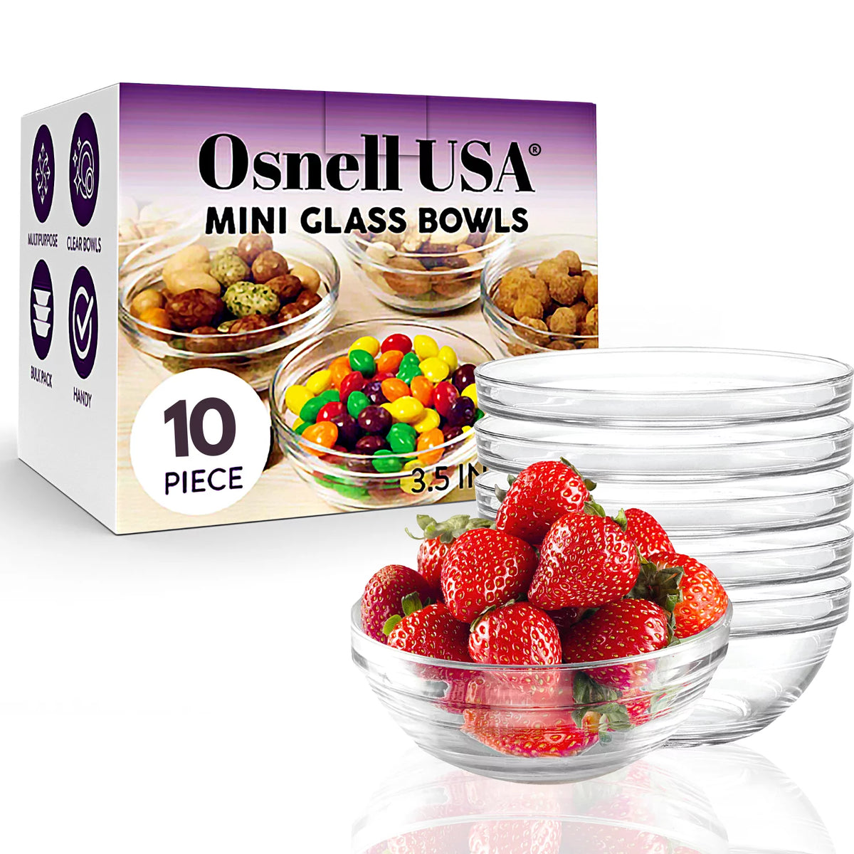 3.5" Glass Bowls, 10 Pack I5622