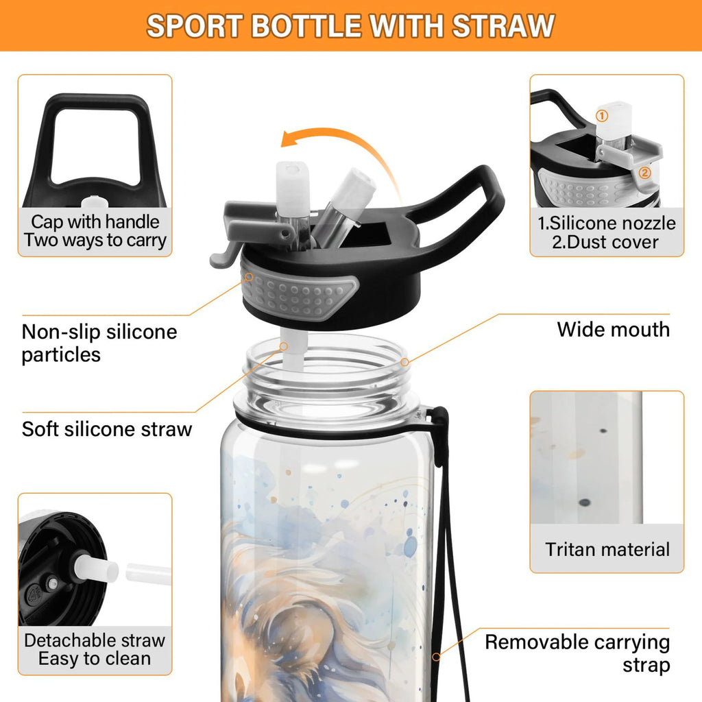 32oz Tritan Leakproof Clear Sports Water Bottle N6158