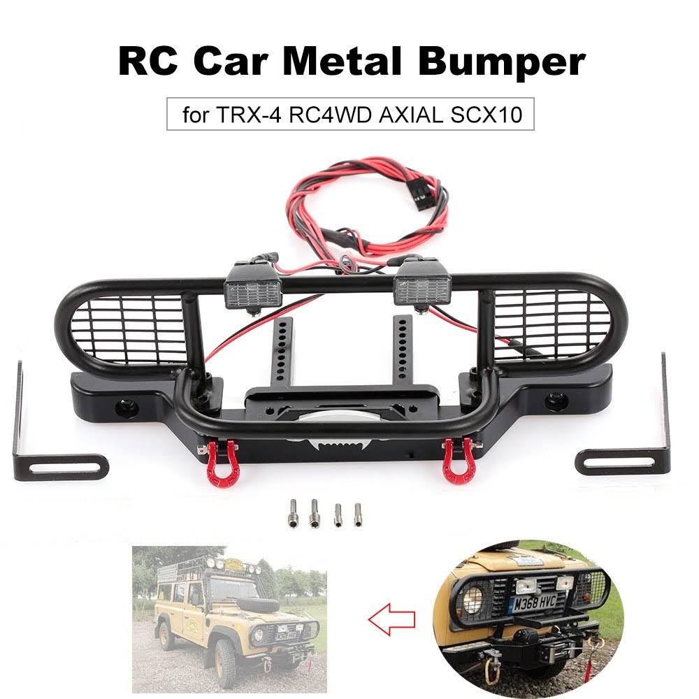 RC Car Metal Bumper with 2 LED Light Remote Control Winch J1614