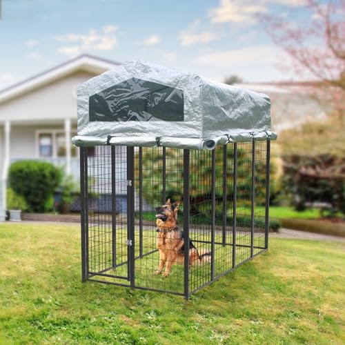 Large Heavy Duty Outdoor Dog Kennel with Roof and Waterproof Cover P700