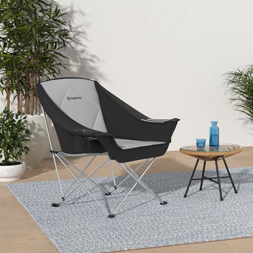 Oversized XL Folding Camping Chair with Cooler Bag Cup Holder R8920