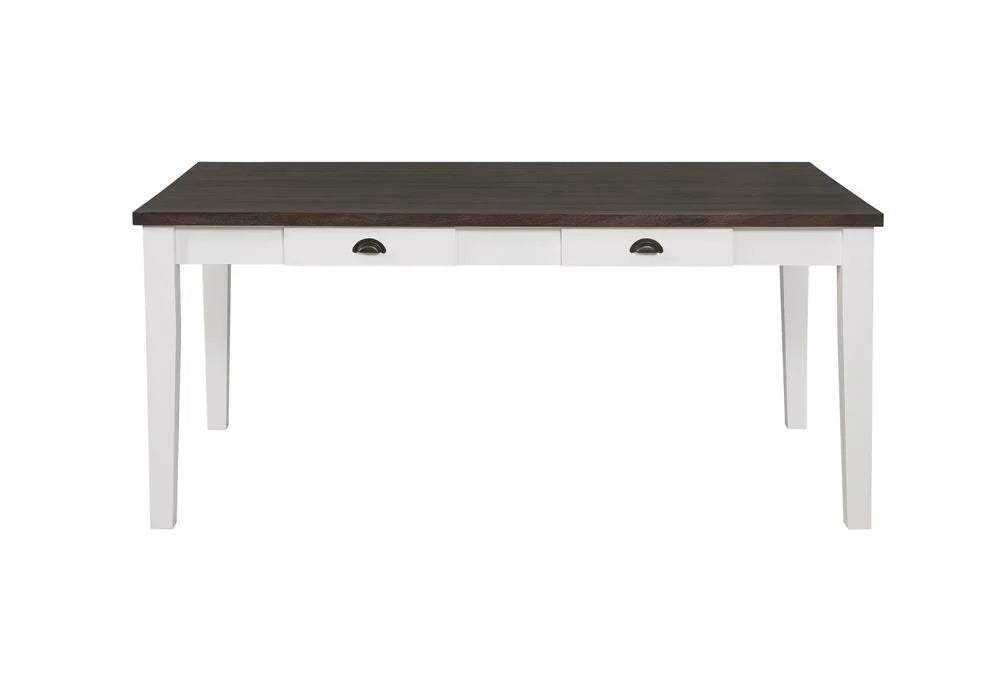 4-drawer Dining Table Espresso and White Y3415